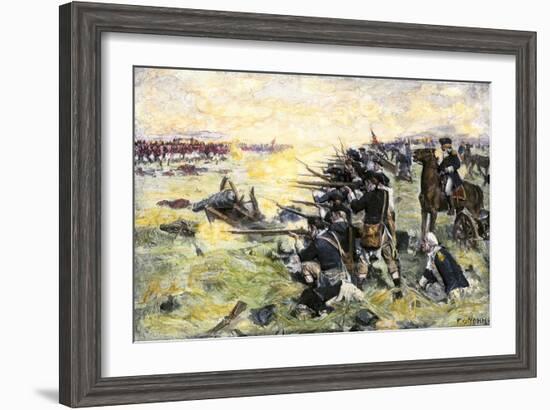 Americans Holding Their Ground at the Battle of the Brandywine, American Revolution, c.1777-null-Framed Giclee Print