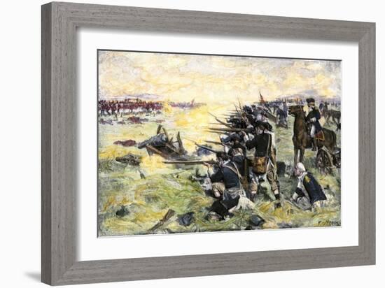 Americans Holding Their Ground at the Battle of the Brandywine, American Revolution, c.1777-null-Framed Giclee Print