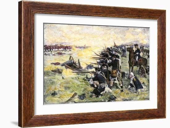 Americans Holding Their Ground at the Battle of the Brandywine, American Revolution, c.1777-null-Framed Giclee Print