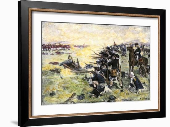 Americans Holding Their Ground at the Battle of the Brandywine, American Revolution, c.1777-null-Framed Giclee Print