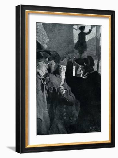 Americans receive news of the French Revolution-Howard Pyle-Framed Giclee Print