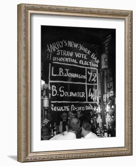 Americans Simulating a Vote in Harry's Bar, Paris During the American Presidential Election-null-Framed Photo