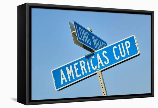 "Americas Cup" street sign in Newport, Rhode Island-null-Framed Premier Image Canvas