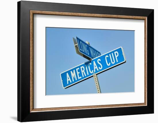 "Americas Cup" street sign in Newport, Rhode Island-null-Framed Photographic Print