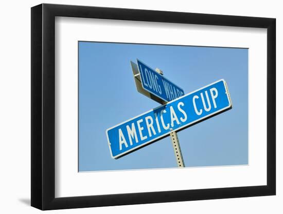 "Americas Cup" street sign in Newport, Rhode Island-null-Framed Photographic Print