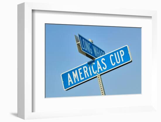 "Americas Cup" street sign in Newport, Rhode Island-null-Framed Photographic Print