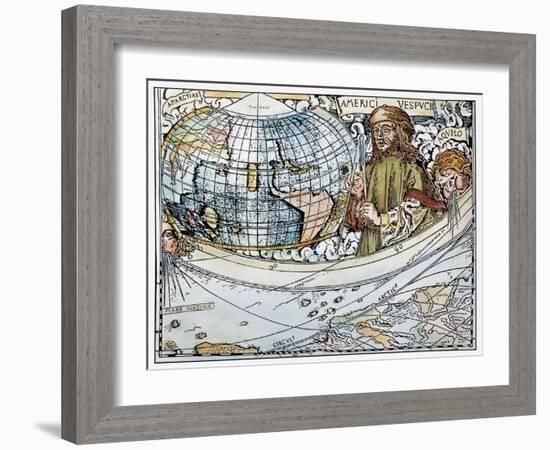 Amerigo Vespucci (1454-1512)-Martin Waldseemuller-Framed Giclee Print