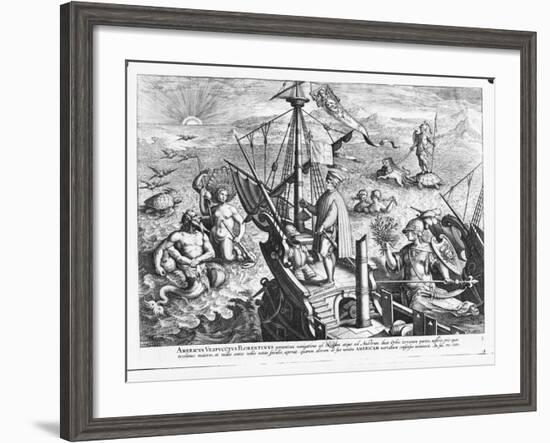Amerigo Vespucci (1454-1512)-Jan van der Straet-Framed Giclee Print