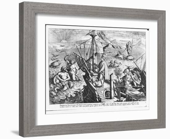 Amerigo Vespucci (1454-1512)-Jan van der Straet-Framed Giclee Print