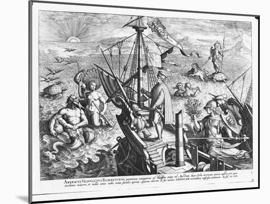 Amerigo Vespucci (1454-1512)-Jan van der Straet-Mounted Giclee Print