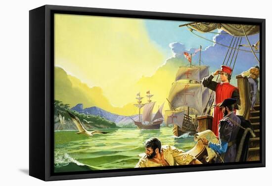 Amerigo Vespucci Sighting America-Severino Baraldi-Framed Premier Image Canvas