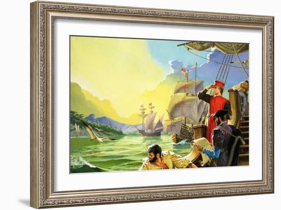 Amerigo Vespucci Sighting America-Severino Baraldi-Framed Giclee Print