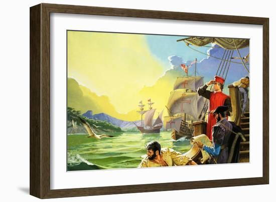 Amerigo Vespucci Sighting America-Severino Baraldi-Framed Giclee Print