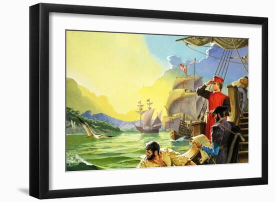 Amerigo Vespucci Sighting America-Severino Baraldi-Framed Giclee Print