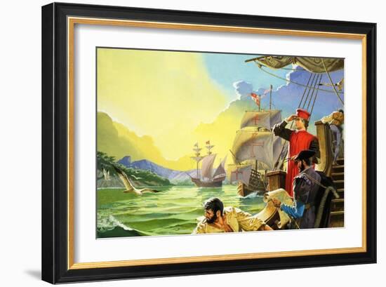 Amerigo Vespucci Sighting America-Severino Baraldi-Framed Giclee Print