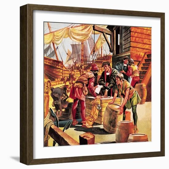 Amerigo Vespucci, the Man Who Gave America Its Name-Ron Embleton-Framed Giclee Print