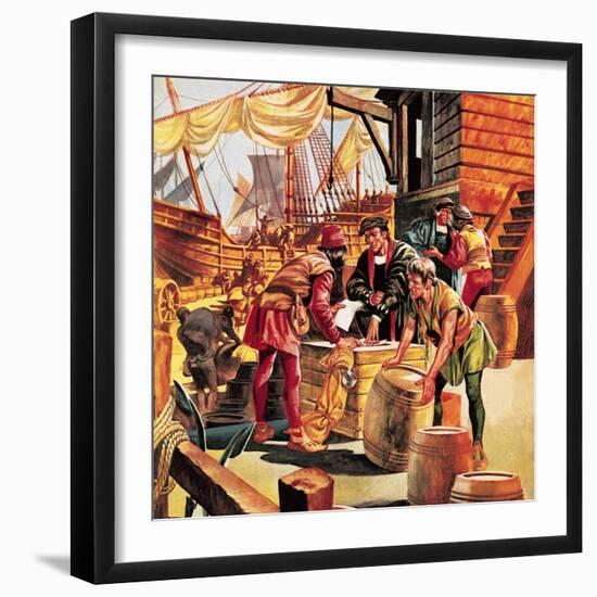 Amerigo Vespucci, the Man Who Gave America Its Name-Ron Embleton-Framed Giclee Print