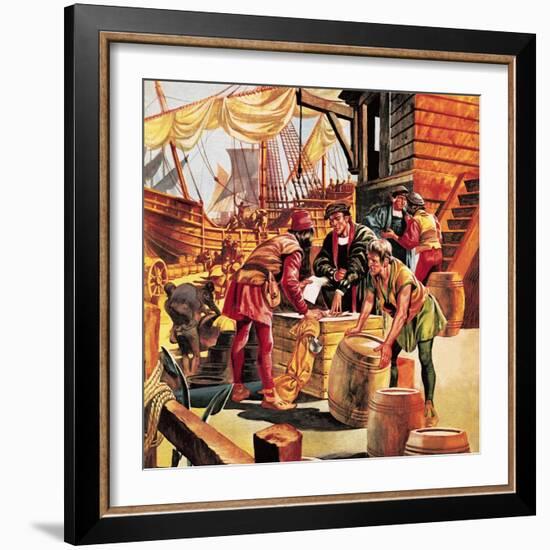 Amerigo Vespucci, the Man Who Gave America Its Name-Ron Embleton-Framed Giclee Print