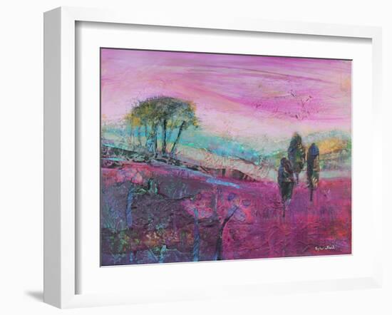 Amethyst Hue, 2019 (Acrylic and Collage)-Sylvia Paul-Framed Giclee Print