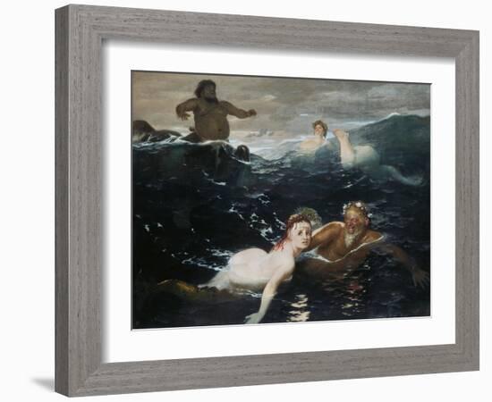 Amid the Waves, 1883-Arnold Bocklin-Framed Giclee Print