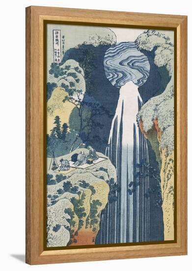 Amida Waterfall on the Kiso Highway, from series 'A Journey to the Waterfalls of all the Provinces'-Katsushika Hokusai-Framed Premier Image Canvas