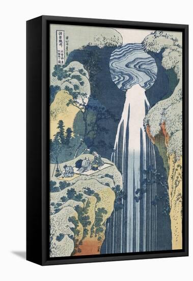 Amida Waterfall on the Kiso Highway, from series 'A Journey to the Waterfalls of all the Provinces'-Katsushika Hokusai-Framed Premier Image Canvas