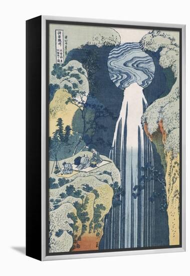 Amida Waterfall on the Kiso Highway, from series 'A Journey to the Waterfalls of all the Provinces'-Katsushika Hokusai-Framed Premier Image Canvas