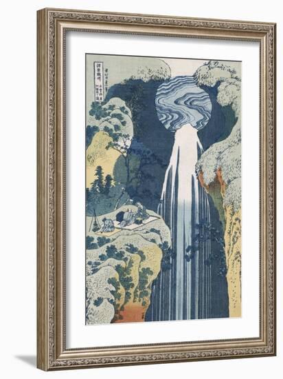 Amida Waterfall on the Kiso Highway, from series 'A Journey to the Waterfalls of all the Provinces'-Katsushika Hokusai-Framed Giclee Print