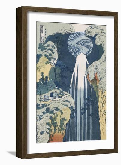 Amida Waterfall on the Kiso Highway, from series 'A Journey to the Waterfalls of all the Provinces'-Katsushika Hokusai-Framed Giclee Print