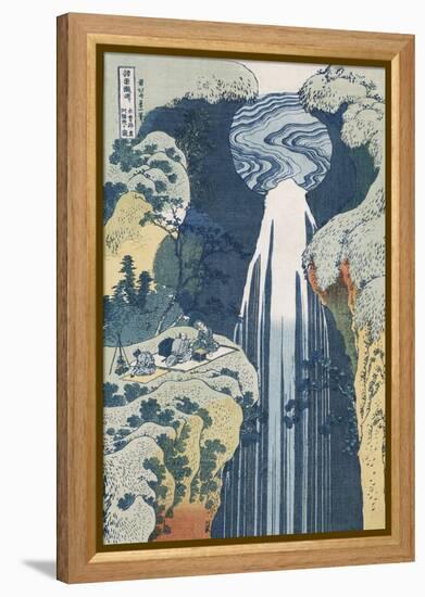 Amida Waterfall on the Kiso Highway'-Katsushika Hokusai-Framed Premier Image Canvas