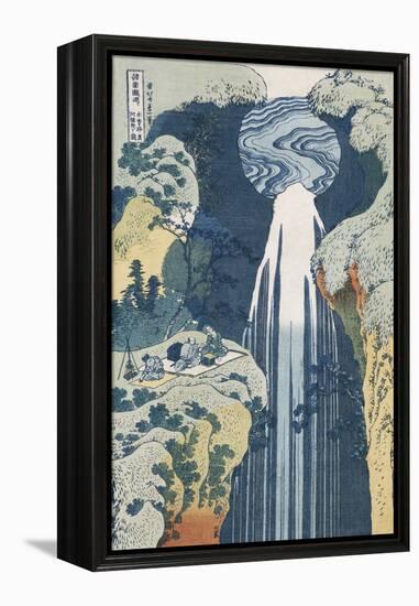 Amida Waterfall on the Kiso Highway'-Katsushika Hokusai-Framed Premier Image Canvas