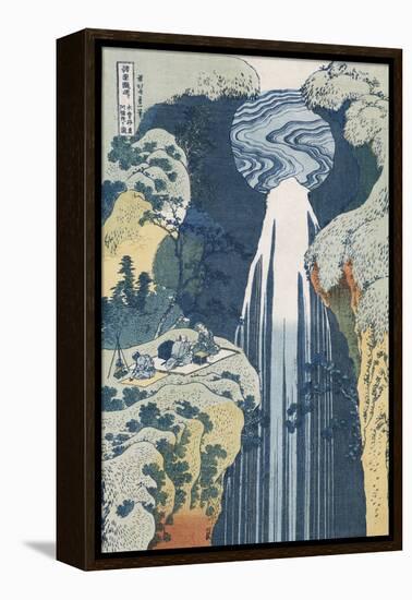 Amida Waterfall on the Kiso Highway'-Katsushika Hokusai-Framed Premier Image Canvas