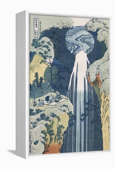 Amida Waterfall on the Kiso Highway'-Katsushika Hokusai-Framed Premier Image Canvas