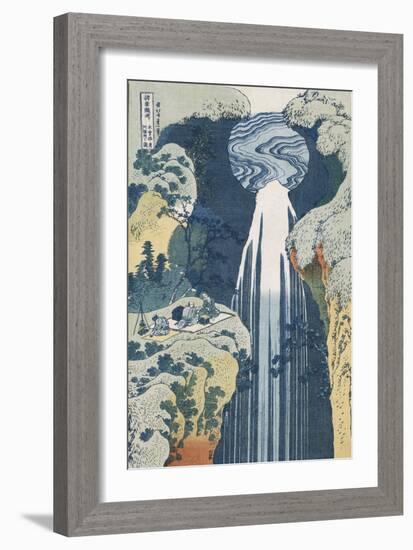 Amida Waterfall on the Kiso Highway'-Katsushika Hokusai-Framed Premium Giclee Print