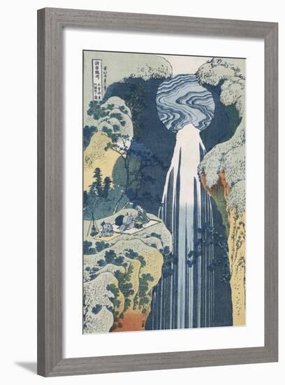 Amida Waterfall on the Kiso Highway'-Katsushika Hokusai-Framed Giclee Print