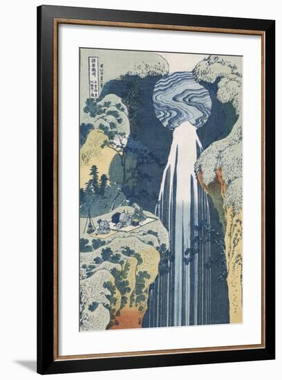 Amida Waterfall on the Kiso Highway'-Katsushika Hokusai-Framed Giclee Print