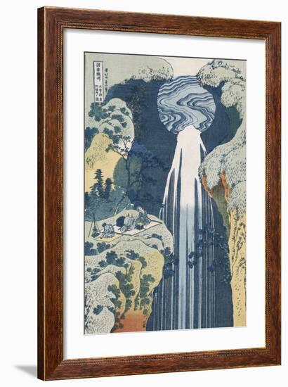 Amida Waterfall on the Kiso Highway'-Katsushika Hokusai-Framed Giclee Print