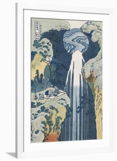 Amida Waterfall on the Kiso Highway'-Katsushika Hokusai-Framed Giclee Print