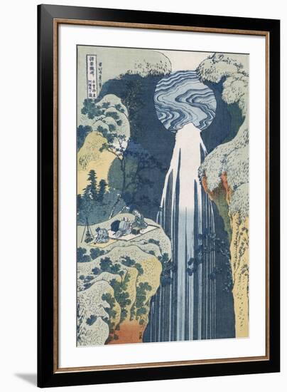 Amida Waterfall on the Kiso Highway'-Katsushika Hokusai-Framed Giclee Print