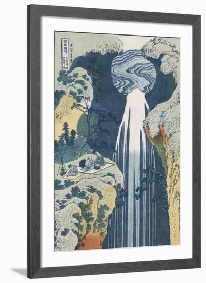 Amida Waterfall on the Kiso Highway'-Katsushika Hokusai-Framed Giclee Print