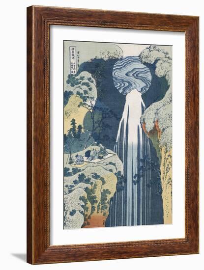 Amida Waterfall on the Kiso Highway'-Katsushika Hokusai-Framed Giclee Print