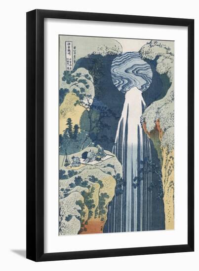 Amida Waterfall on the Kiso Highway'-Katsushika Hokusai-Framed Giclee Print