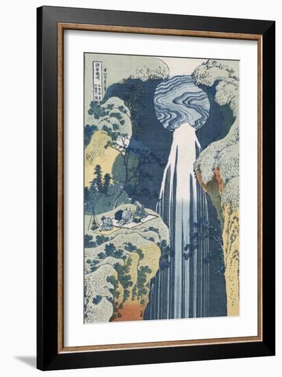 Amida Waterfall on the Kiso Highway'-Katsushika Hokusai-Framed Giclee Print