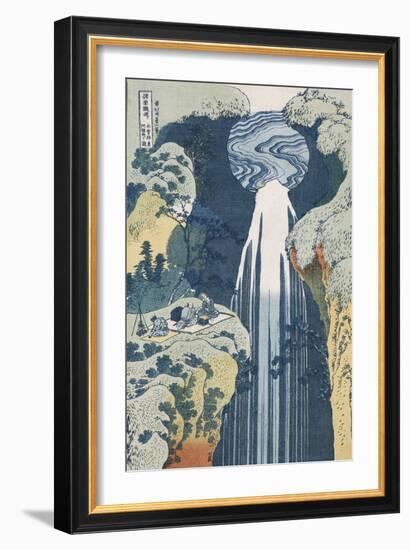 Amida Waterfall on the Kiso Highway'-Katsushika Hokusai-Framed Giclee Print