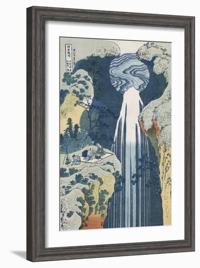 Amida Waterfall on the Kiso Highway-Katsushika Hokusai-Framed Giclee Print