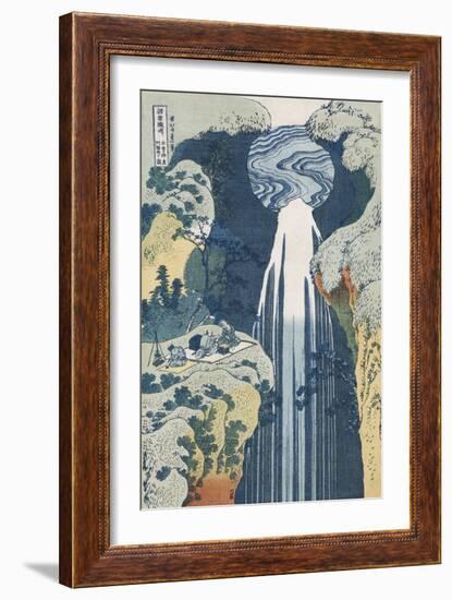 Amida Waterfall on the Kiso Highway-Katsushika Hokusai-Framed Giclee Print