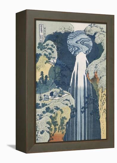 Amida Waterfall on the Kiso Highway-Katsushika Hokusai-Framed Premier Image Canvas