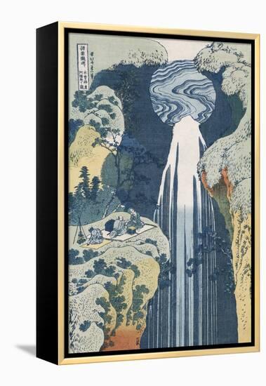 Amida Waterfall on the Kiso Highway-Katsushika Hokusai-Framed Premier Image Canvas