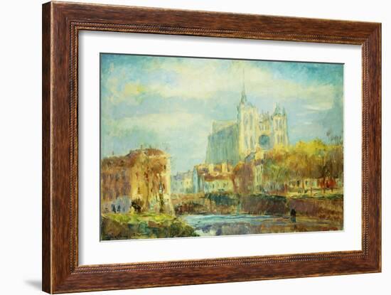 Amiens Cathedral in Autumn Sun; Cathedrale d'Amiens: Effet de Soleil Automne, 1910-Albert-Charles Lebourg-Framed Giclee Print