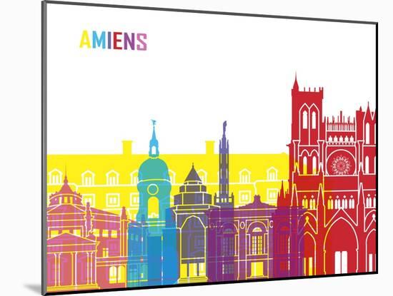 Amiens Skyline Pop-paulrommer-Mounted Art Print